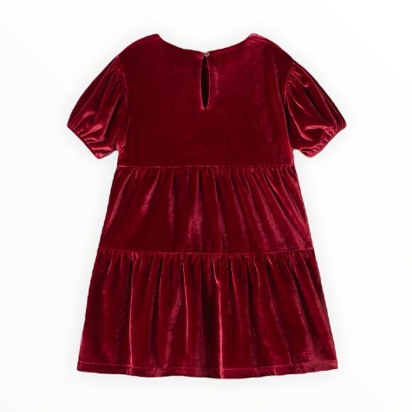ZARA Kids | Red | TIERED VELVET DRESS - Picture 3 of 8